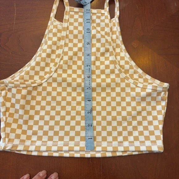 Aeropostale Checkered Crop Top Sleeveless Tank Top Racerback - Size S‎ - Picture 8 of 8